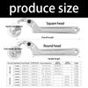 Professional Water Meter Tool Adjustable Hook Wrench With Square/ Round End for Plumbing And Repair Maintenances