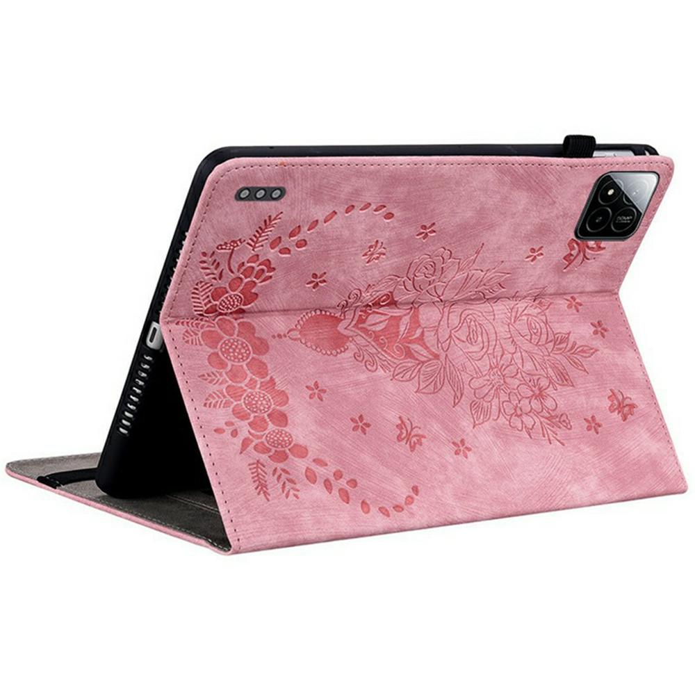 For Xiaomi Poco Pad X1/Pad 8 Pro/Pad 8/Pad 7 Pro/Pad 7 Case Card Holder Anti-Scratch Leather Cover Rose Flower Imprint