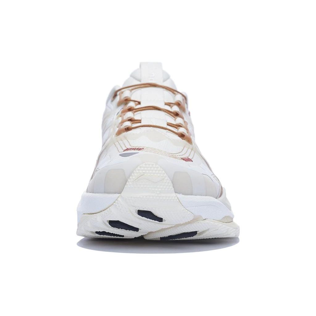 Soulland X Li Ning Cat Paw Ace Leather Shock Absorbing Non-Slip Wear-Resistant Low-Top Sports Casual Shoes Men Sneakers White Brown AZGS103-7