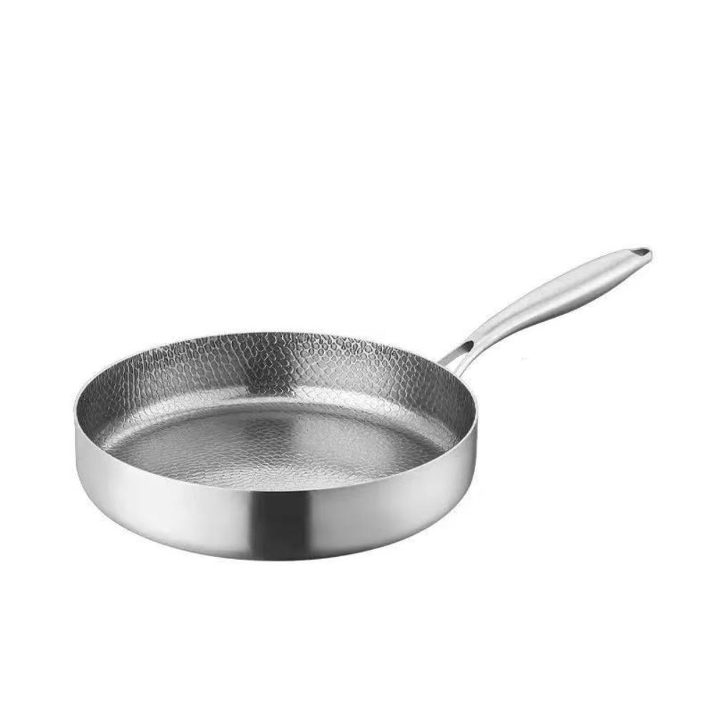 Titanium Zinc Zinc Alloy Hammered Texture Frying Pan Fast Heating Steak Skillet Non-stick Pot  Fried Eggs