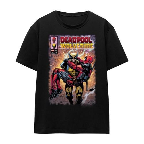 Deadpool & Wolverine Unisex Adult Wolverine Saves Deadpool Comic T-Shirt
