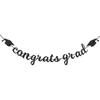 Congrats Grad Banner Decorations - Hanging Glitter Graduation Banner with Cap Garland Sign Bunting for Graduation Celebration Photo Backdrop, College