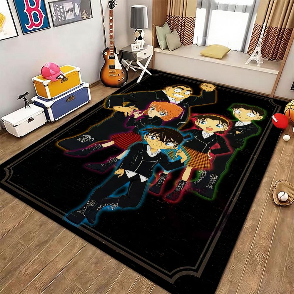 Detective Conan Mystery Adventure Theme Rug Absorbent Nonslip Carpet For Living Room Coffee Table Home Party Decor Gift For Friends