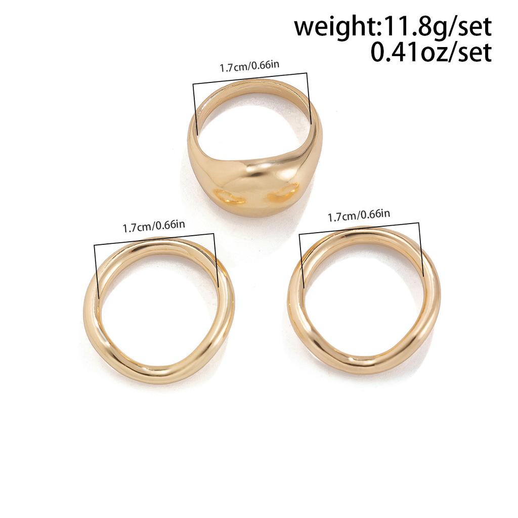 Design Sense Lava Metal Smooth Opening Ring Ring for Women's Niche Texture Geometric Curved Ring