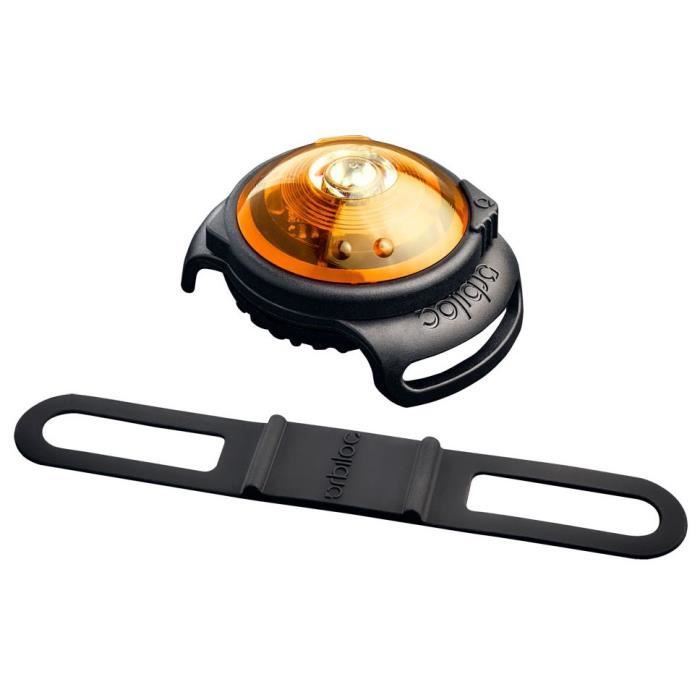 Lumière de sécurité - orbiloc - jaune - led - fixation collier - visible jusqu'à 5 km