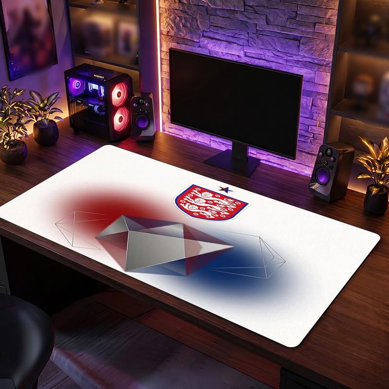 Tappetino Mouse Scudo Calcio Inghilterra, Tappetino da Scrivania Esteso in Gomma Antiscivolo per Gaming Ufficio Laptop Regalo per Fan