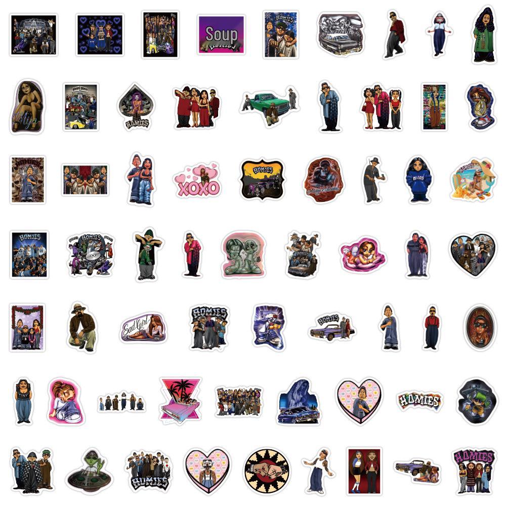 Retro Graffiti Cartoon Stickers - 60 Sheets for Notebook & Desk DIY Decoration