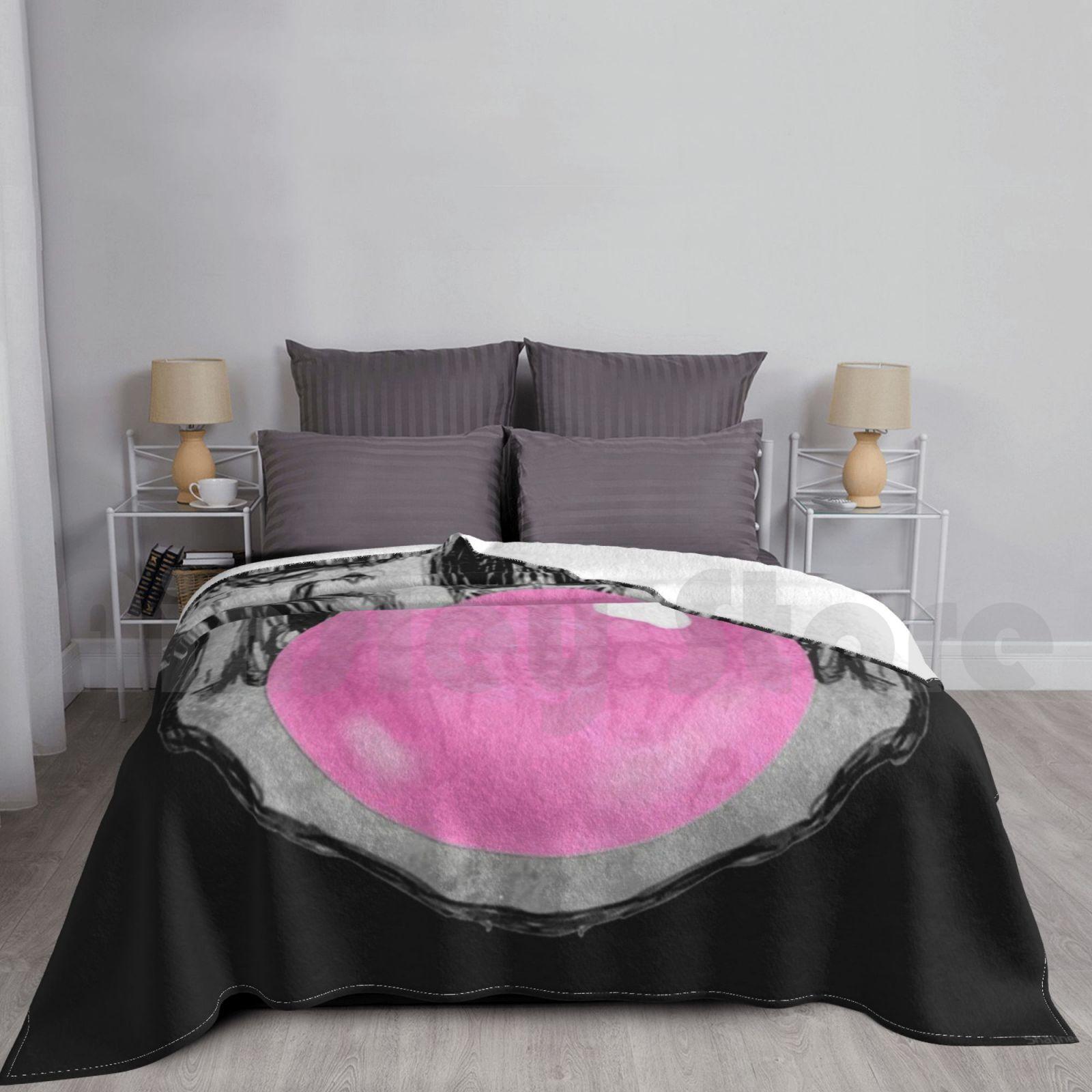Skull Bubble Gum Blanket Fashion Custom Skull Bubble Gum Candy Skull Pop Art Goth Nu Goth Pastel Goth Size: 75*100cm, Weight: 230 GSM