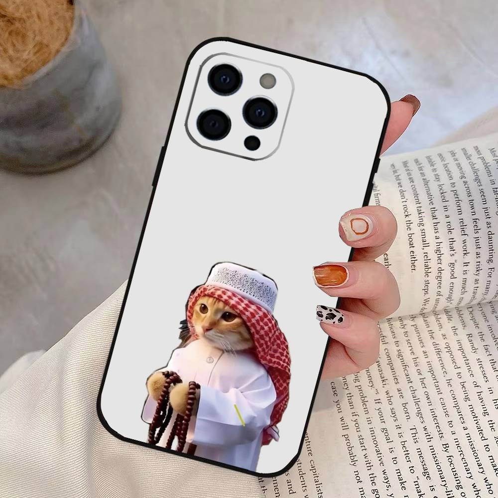 Funny Cute Cat Phone Case For iPhone 17, 16,15,14,13,12,11 Plus,Pro Max, Others Soft Black Cover