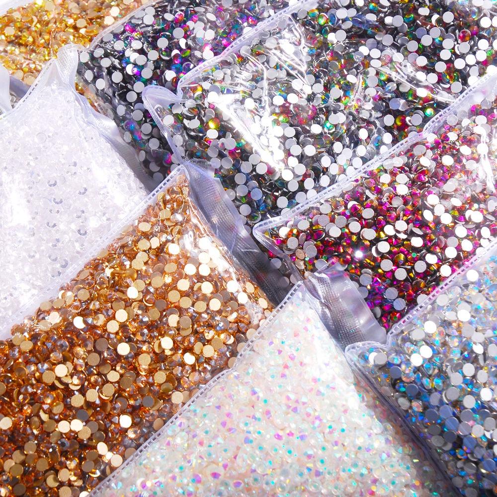 Yantuo Factory Bulk Package Non-Hotfix AB Crystal Stone Glass Flatback Rhinestones Ss4 Ss6 Ss8 Ss10 Ss12 Ss16 Ss20