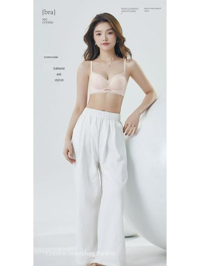 Retro Lace Underwire-Free Bra: Breathable, Comfortable, Summer Style for Small Chest, Thin Cup