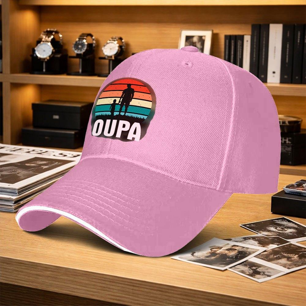 Oupa Grandparentgrandchild Adjustable Sandwich Baseball Cap Trendy Printed Unisex Outdoor Hat For Fishing Golf Camping