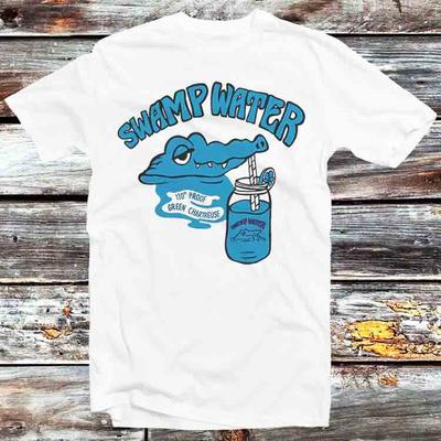 Swamp Water Blue Chartreuse Music Punk Rock Cartoon Alligator T Shirt B1325