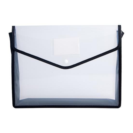 Plastic File Folder Waterproof Transparent Expanding Document Organizer with Snap Closure No Dividers Portable A4/B5 Size File Pouch for Office
