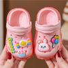 Kids' Summer Non-Slip Cartoon Indoor Shoes: Cute Soft Sole Closed-Toe Sandals for Toddlers.