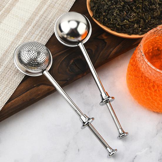 2/4Pcs Stainless Steel Tea Ball Long Handle Fine Mesh Tea Infuser Filter Strainer Food Grade Loose Leaf Steeper Tea Lovers Gifts