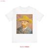 Vincent Van Gogh Self Portrait Unisexs Cotton Crew T Shirt Vintage Casual Streetwear Slightly Graphic Stretched Vintage