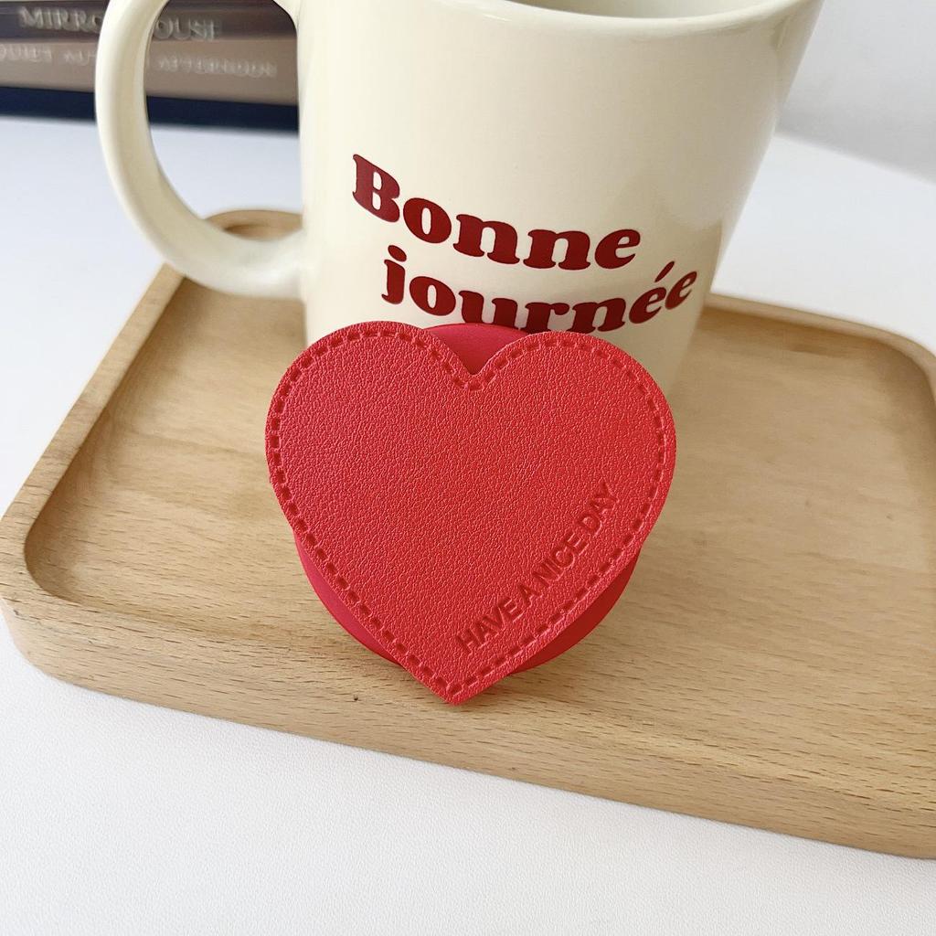 Leather Heart-Shaped Magsafe-Compatible Magnetic Phone Holder - Retractable, Foldable, Strong Adsorption