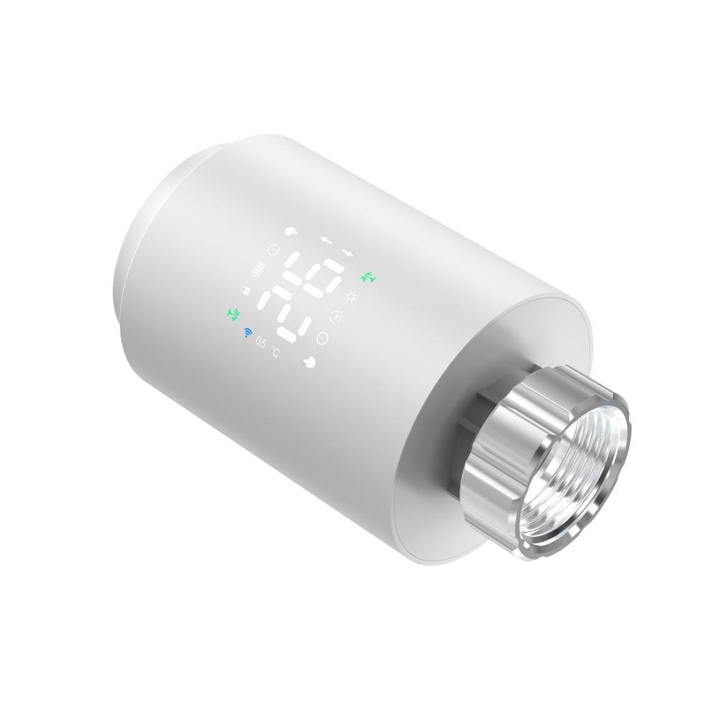 

For Tuya For Zigbee Smart Radiator Thermostat Valve Programmable Weekly Scheduling with App Control and Child Safety Lock білий