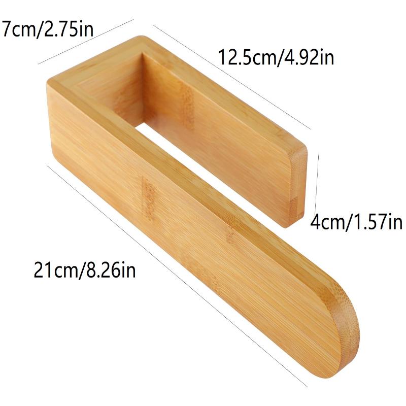 Bamboo Wooden Towel Rack, Adhesive Wall-Mounted Bathroom Organizer, No Drill Shelf For Home, Kitchen & Toilet Storage