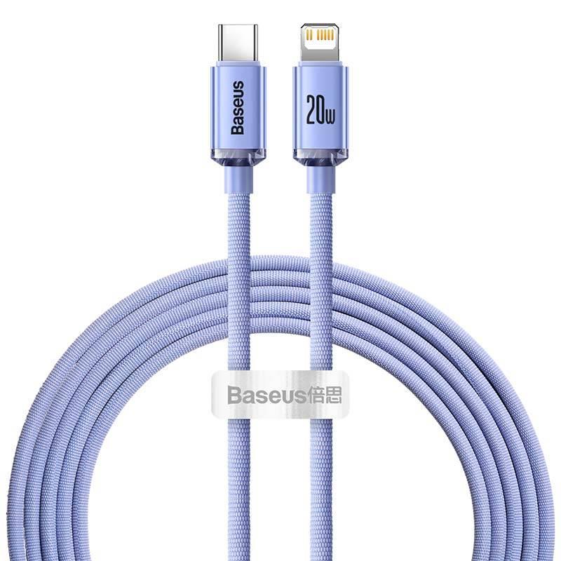 Kabel Usb-C Do Lightning Baseus Crystal, 20W, Pd, 2M (Fioletowy)