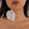 Flower Designed Necklace Accessory Stylish Flower Pendant Necklace Trendy Neckpiece Adornment for Gatherings