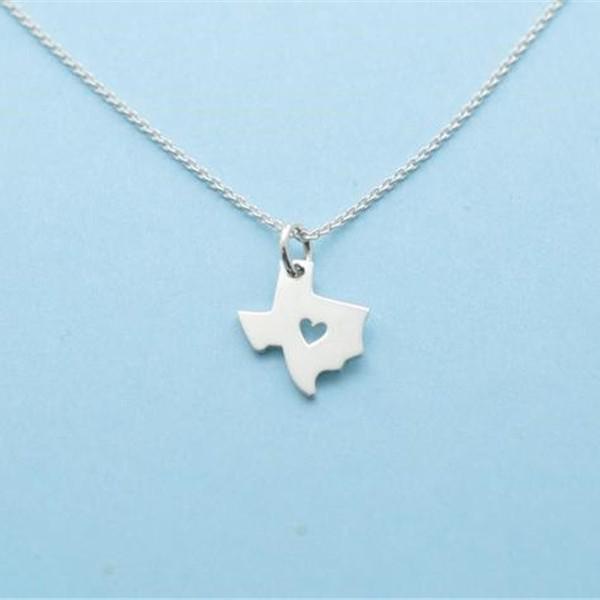 Texas Heart Geometric Necklace - Stainless Steel European & American Fashion Jewelry Steel