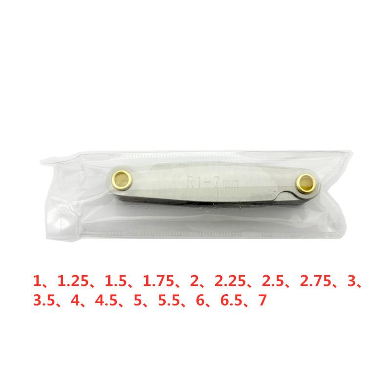 Radius Gauge Template R1-6.5, 7-14.5, 15-25, 26-80 Arc Measuring Tool.