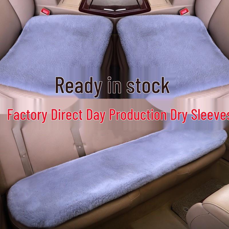 Universal Faux Rabbit Fur Winter Car Seat Cushion Set - 3 Piece, No Backrest, Plush Single Pad Single Front Seat Pad 45x45cm