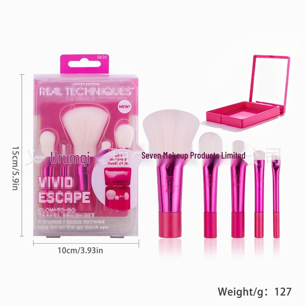 American RT Series 1997 Makeup Brush & Sponge Set: Includes Blush, Blending, Eyeshadow Brushes & Beauty Sponge, Exclusive for Foreign Trade.