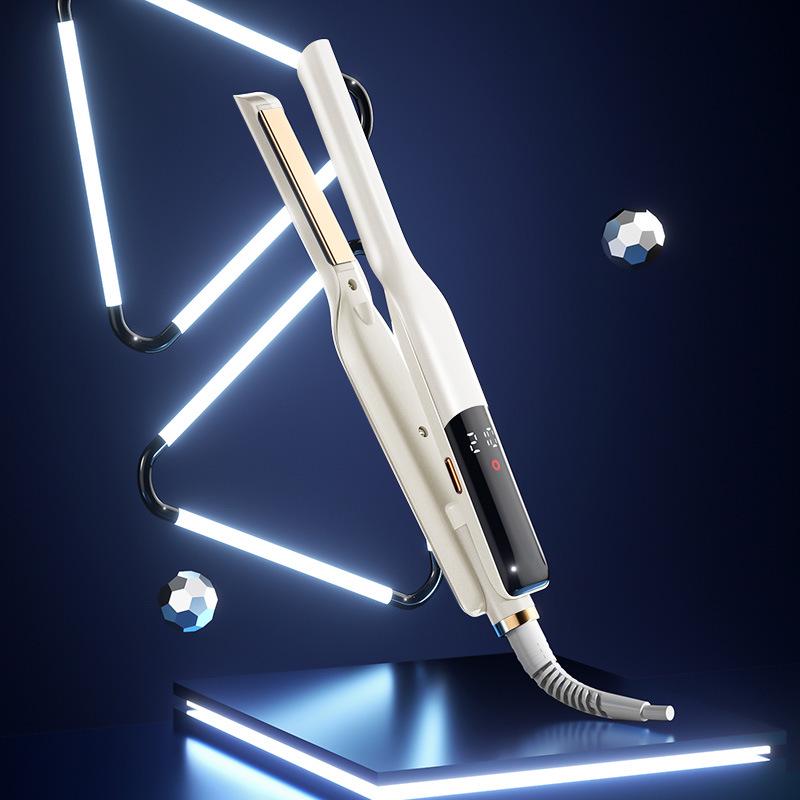 

Стайлер для волос двойного назначения: Щипцы для завивки и выпрямления волос с цифровым дисплеем для мужчин и женщин белый