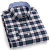 Men's Plus Size Plaid Oxford Cotton Long-Sleeve Shirt