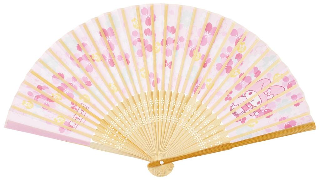Skater Fan for Cooling Preventing Featuring My Melody and Cherry Blossom Design Japanese-style Down, Heatstroke, Sanrio's (ZSS1F-A)