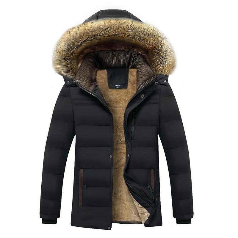 Winter Warme Dicke Fleece Parkas Männer Wasserdicht Mit Kapuze Pelz Kragen Parka Jacke Mantel Männer Herbst Mode Lässige Parkas Männer