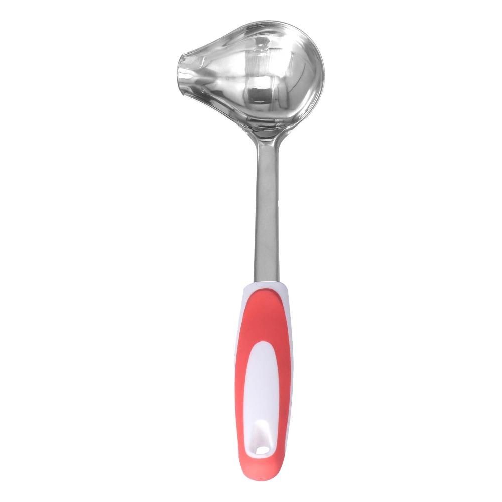 Smooth Side Spout Ladle Rustless Steel Dripping Spoon Durable Porridge Spoon Restaurant