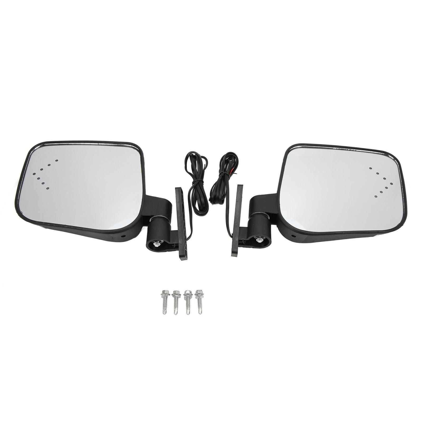 

2PCS Club Car LED Rear View Mirror with Turn Signal Light 180 degrees Adjustable Joint Replacement for EZGO