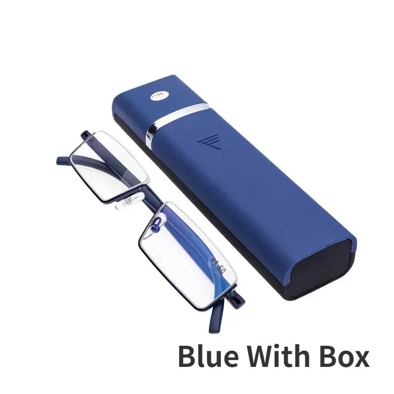 

Очки унисекс TR90 HD по рецепту с футляром, винтажные квадратные очки для чтения, роскошные очки с защитой от синего света, очки для пресбиопии +2.5