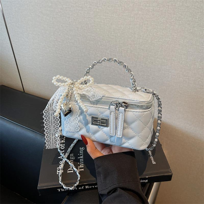 Raute Stickgarn Tasche Damen neue Sommer vielseitige Kette Umhängetasche modische tragbare Box kleine quadratische Tasche