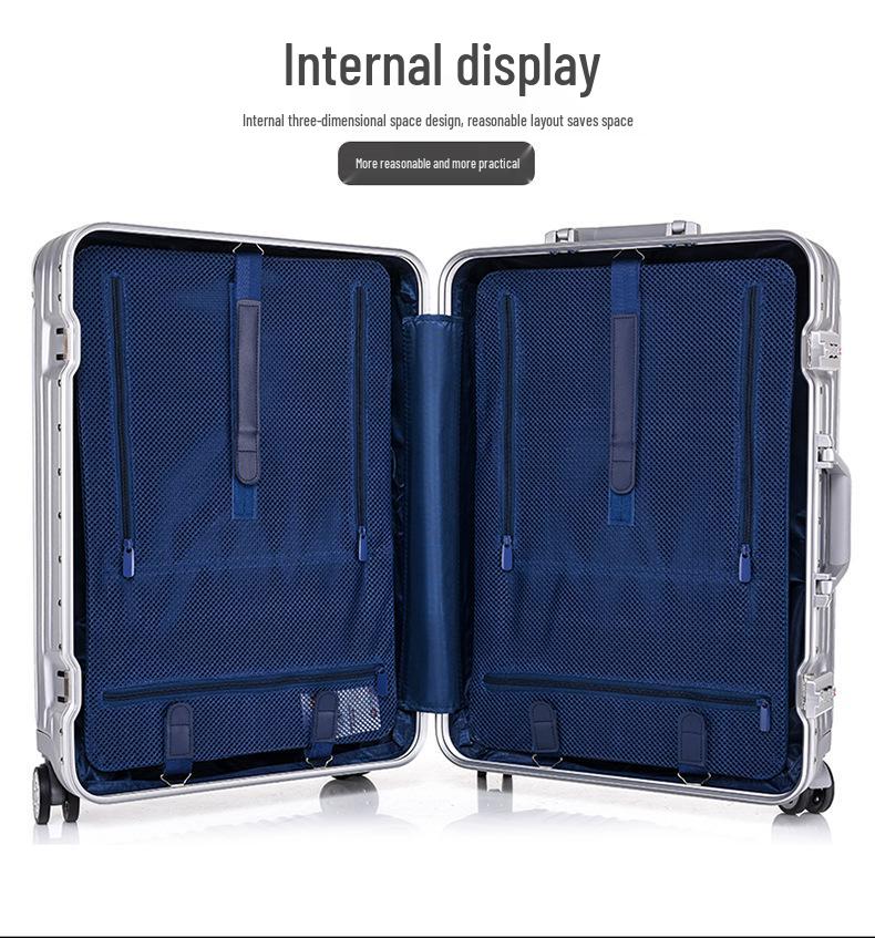 Scratch-Resistant Aluminum Trolley Suitcase - Luxury Travel Luggage in 20/22/24/26/29 Inch Sizes