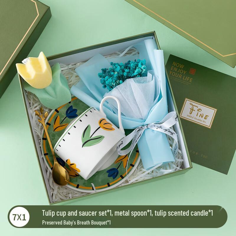 Ceramic Coffee & Scented Candle Gift Set