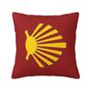 Camino De Santiago Symbol Yellow Scallop Shell Square Pillowcase Cushion Cover Pillow Case Throw Pillow Cover for Home Sofa