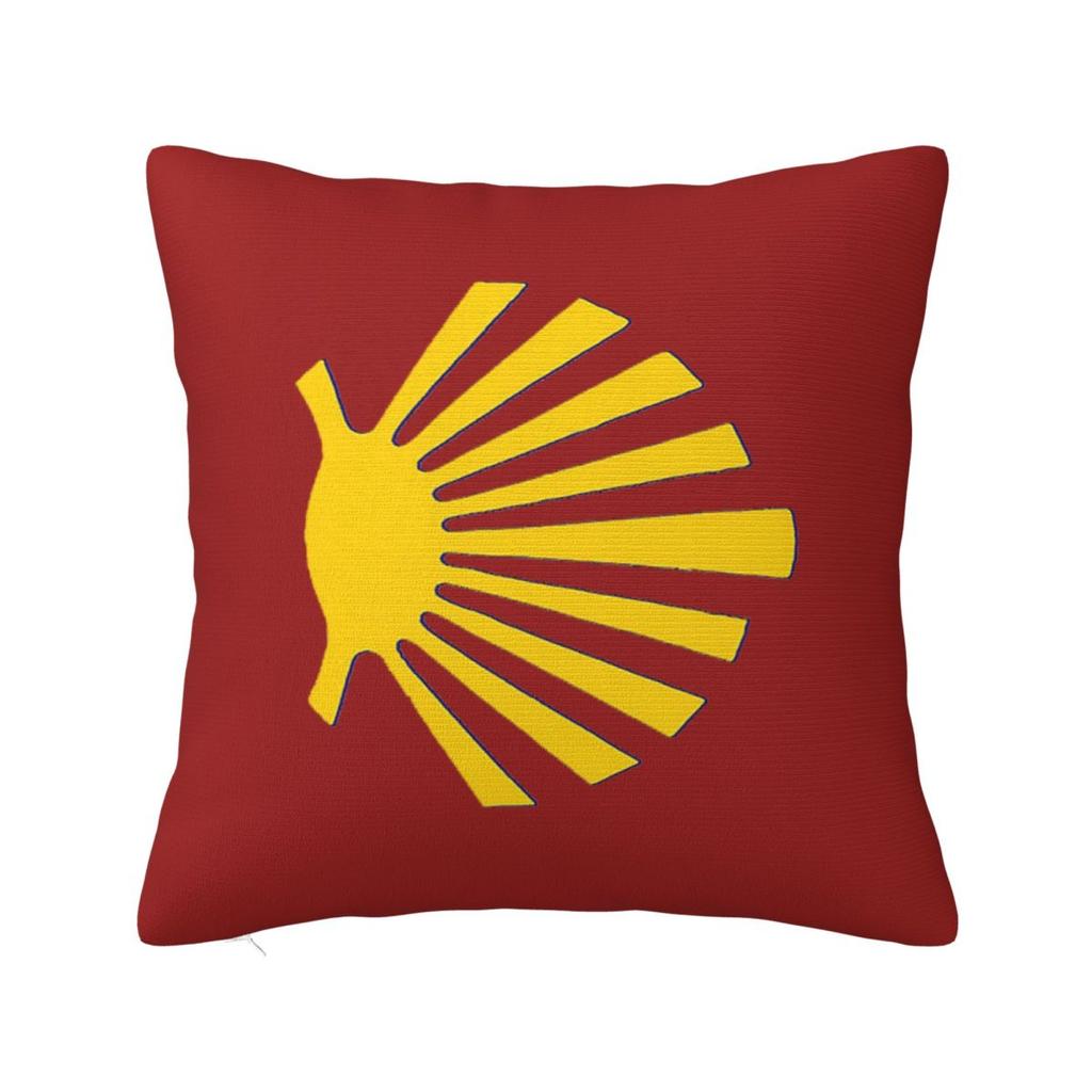 Camino De Santiago Symbol Yellow Scallop Shell Square Pillowcase Cushion Cover Pillow Case Throw Pillow Cover for Home Sofa