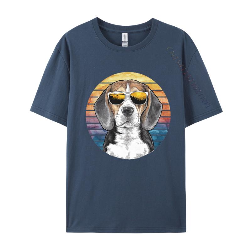Beagle Mit Sonnenbrille T-Shirt T-Shirts Für Männer T-Shirt Rundhals Reine Baumwolle T-Shirts Oberteile Tees Top Qualität