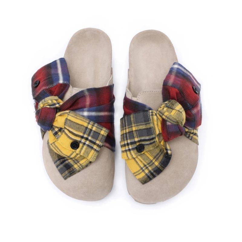 

Версия из мягкой кожи~ ретро бант баотоу полушлепанцы женские летние новые ленивые люди носят педаль обуви Boken ins 40 абрикосовый