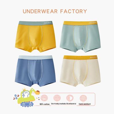 Boys' Pure Cotton Class A Underwear - Teen & Large Sizes, Full Cotton Crotch, Antibacterial Boxer Briefs