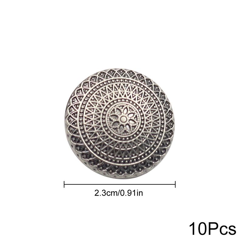 

10 шт. Металлические кнопки DIY Круглая форма Аксессуары для одежды Кнопки-стержни Пальто Пуговицы Ремесла Сплав Ремонт Швейный костюм 23mm серебряный