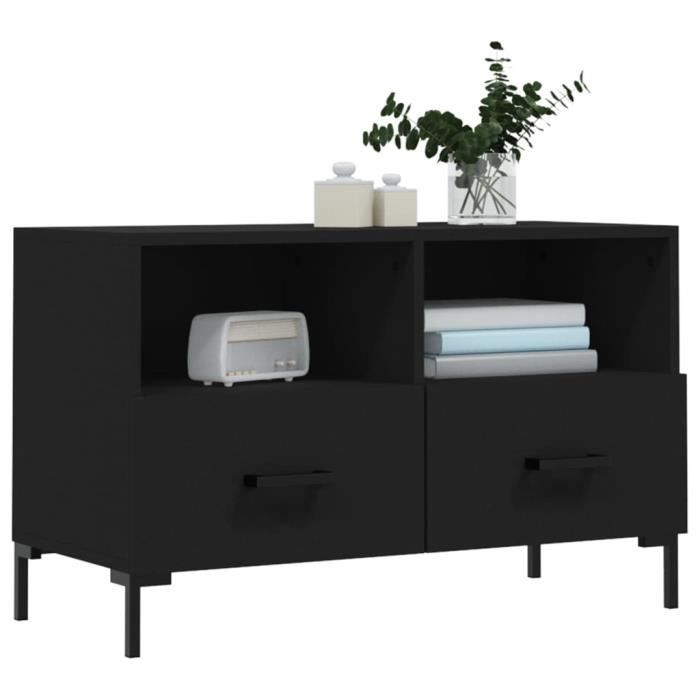 VidaXL TV Stand Black 80x36x50 Cm Engineered Wood 828973