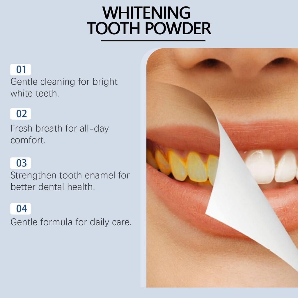 Mátový čisticí prášek na zuby, Šetrná péče pro ústní hygienu, Svěží dech, Čištění zubů, Prášek pro ústní péči