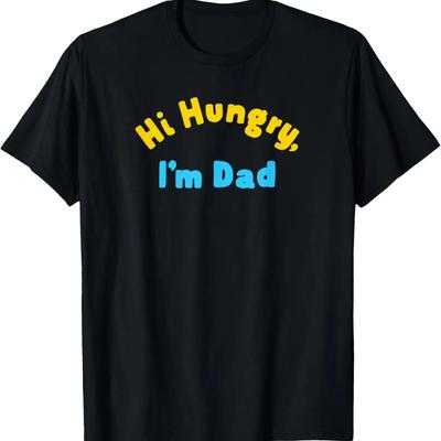 Hoi Hongerig ik ben Papa Grappige Vaderdag Humor Flauwe Papa Mop T-shirt
