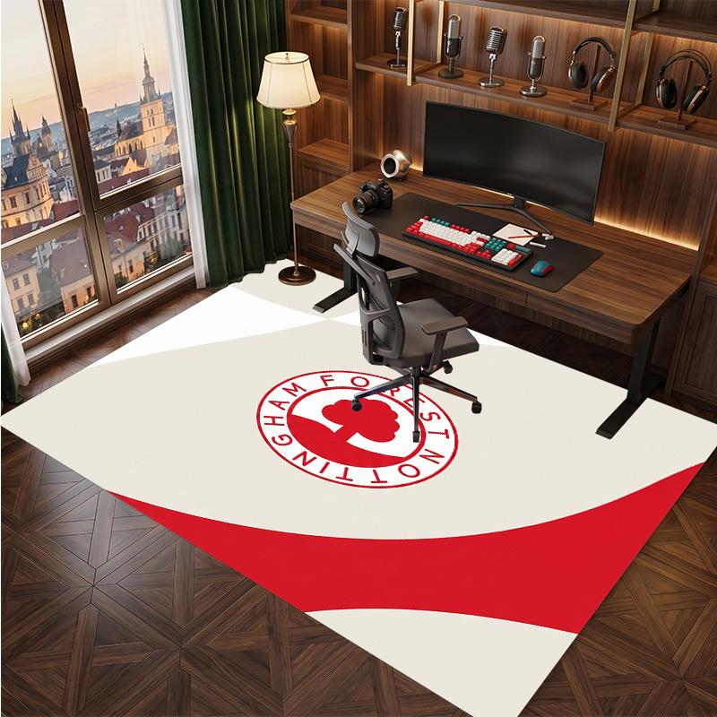 Nottingham Forest Football Print Crystal Velvet Rug, Comfortable Water Absorbent Non Slip Indoor Floor Carpet